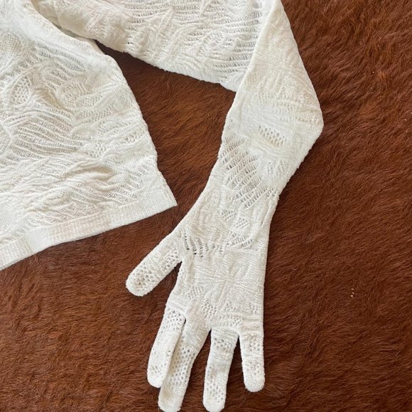 NWT - ISA BOULDER Lace Body Glove Turtleneck Crop Top - Picture 3 of 5